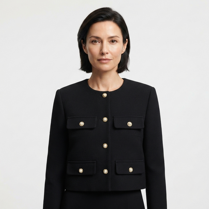 Jane | Sienna Lawson Cropped Jacket with Gold Buttons