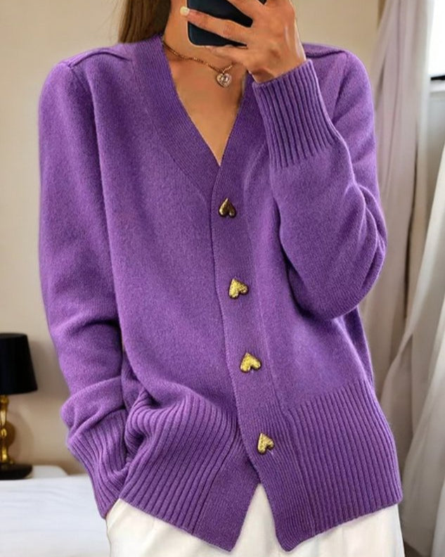 SVEA | Adele Eleganter Herzknopf-Cardigan