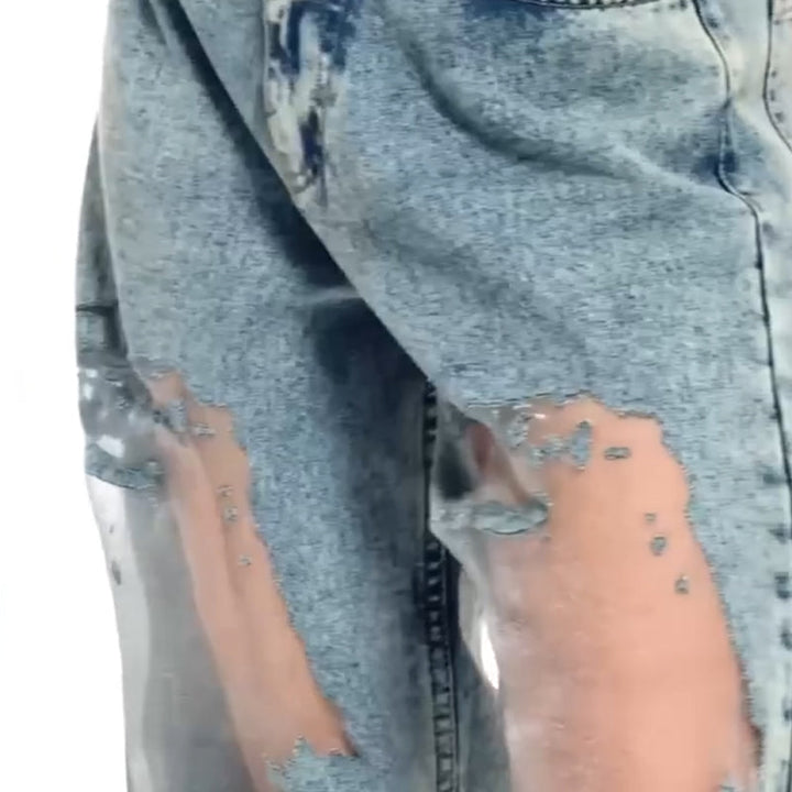 SVEA | JEANS MIT VINTAGE MESH PATCHWORK PRINT