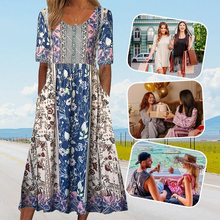 SVEA | Elegantes Boho-Kleid mit Print für Damen