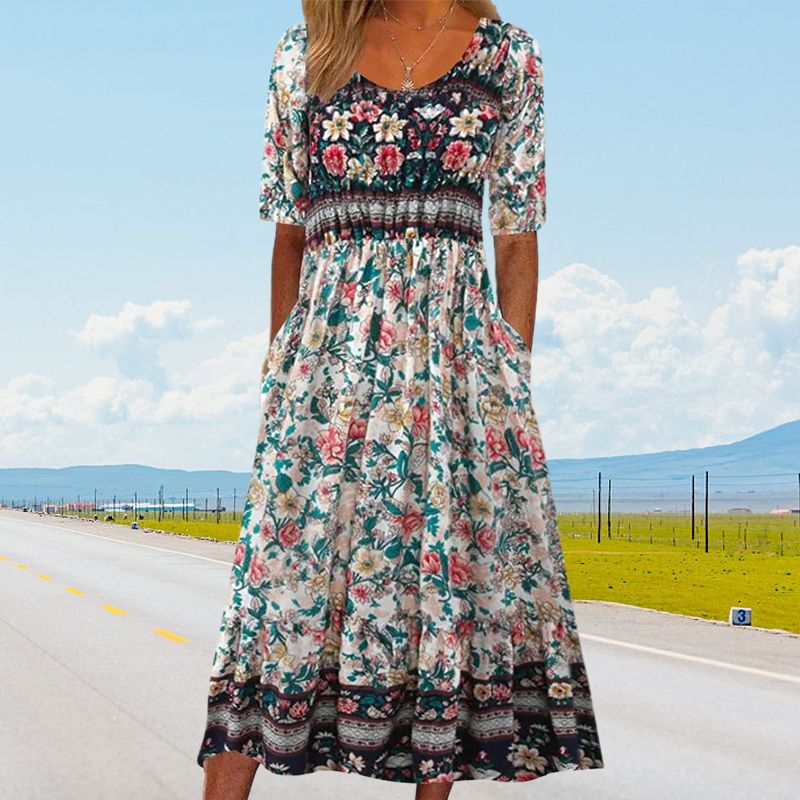 SVEA | Elegantes Boho-Kleid mit Print für Damen