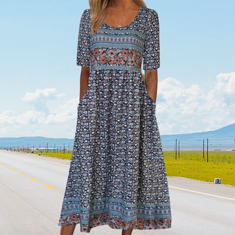 SVEA | Elegantes Boho-Kleid mit Print für Damen