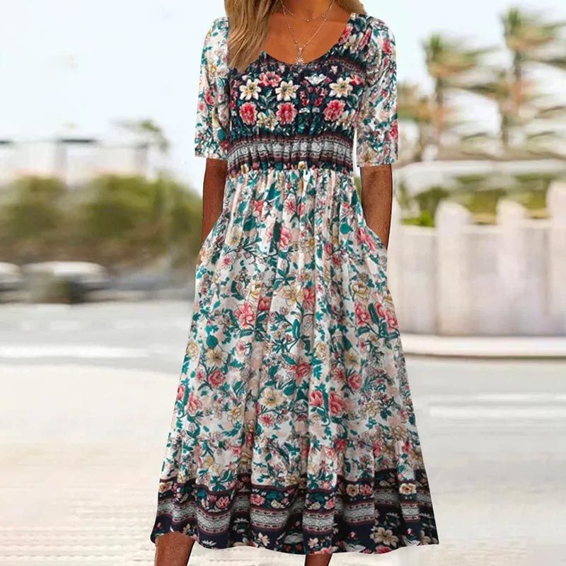 SVEA | Elegantes Boho-Kleid mit Print für Damen