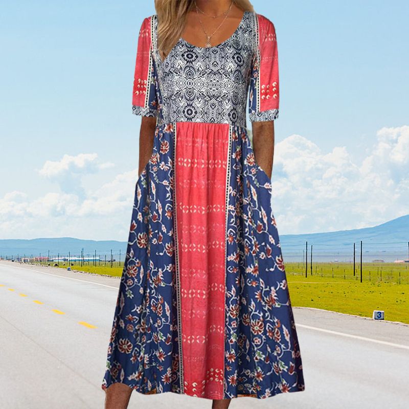 SVEA | Elegantes Boho-Kleid mit Print für Damen