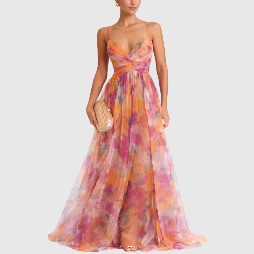 Alexa - Enchanting Floral Print Maxi Dress