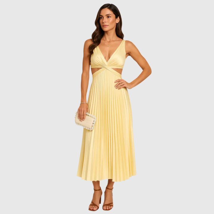 Isabella – Pleated Occasion Maxi Dress