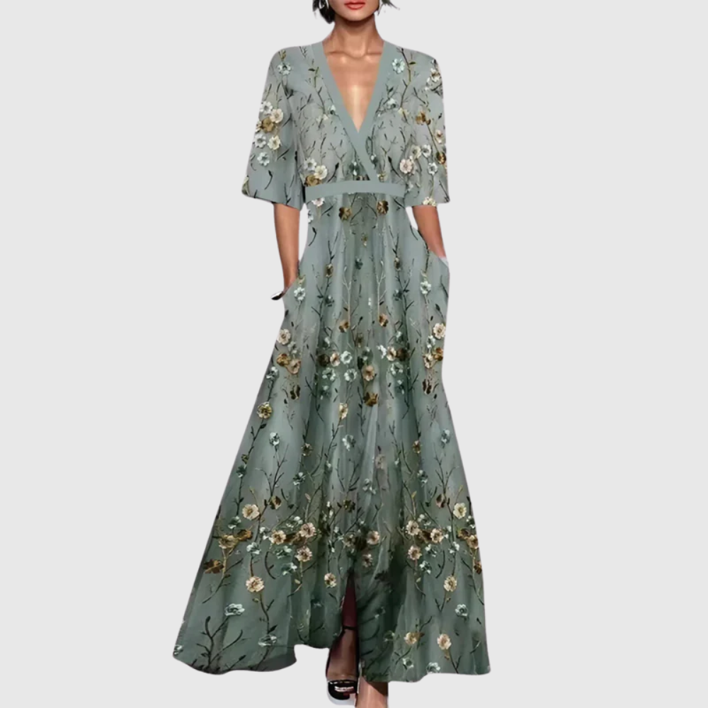 Alma – Elegant Floral Maxi Dress