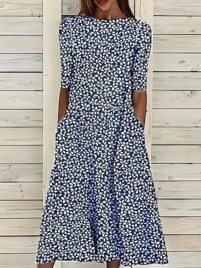 SVEA | Küstenblumen Midi Kleid